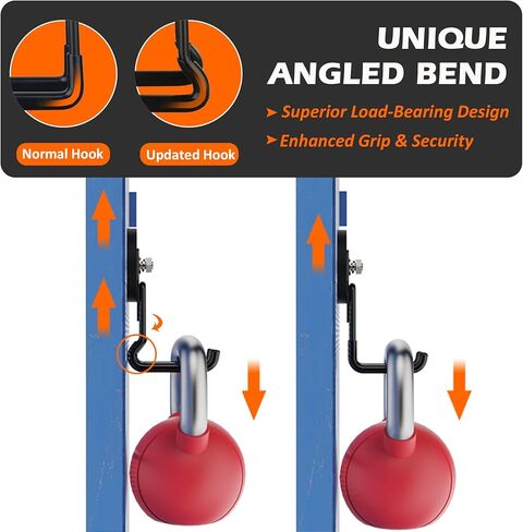 MUTUACTOR Magnetic Hooks,4Pack Strong Heavy Duty Magnetic Hooks for Hanging,Non-Slip Rubber Coated Utility Magnetic Hooks for Storage Garage Tools Power Drill Driver Tool Chest Locker(Orange) in Kuwait
