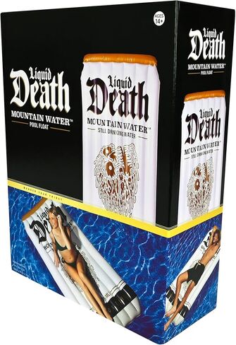 Liquid Death Pool Float – Extra Large Inflatable Floatie for Pool, Beach & Lake, Durable Vinyl, 6 Feet Tall for Lounging in Saudi Arabia