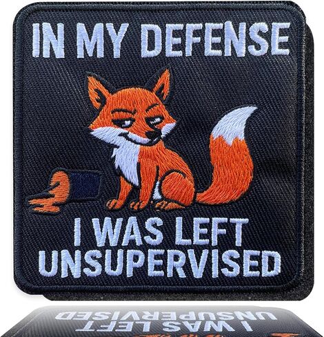 in My Defense I was Left Unsupervised 3" Embroidered Funny Morale Patch with Hook & Loop for Backpack, Jackets, Dog Vests & Tactical Bags in Kuwait