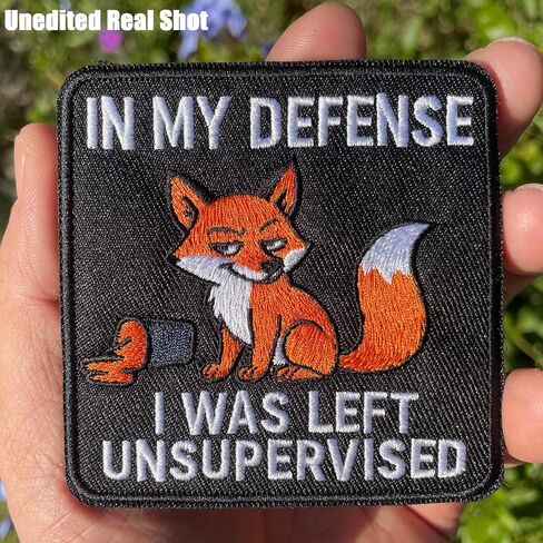 in My Defense I was Left Unsupervised 3" Embroidered Funny Morale Patch with Hook & Loop for Backpack, Jackets, Dog Vests & Tactical Bags in Saudi Arabia