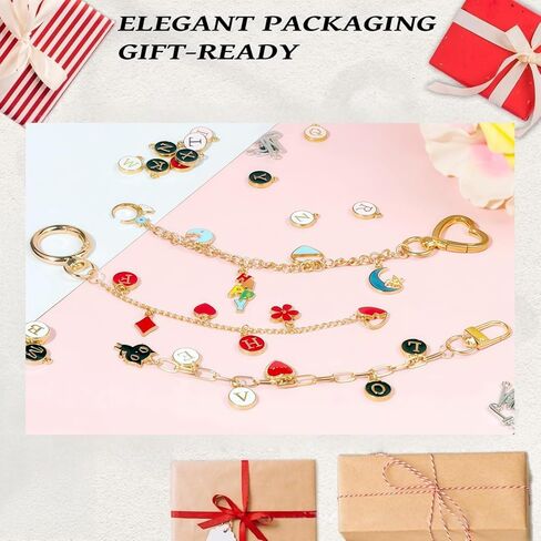shangzhiyi 315 Piece Pendant Lip Gloss Keychain Making kit, Including 15 Keychain Clips, 20 Extension Chains, 117 Pendants, Jump Rings, CustomizeKeychains Jewelry Making Kit，Christmas Gifts in Saudi Arabia