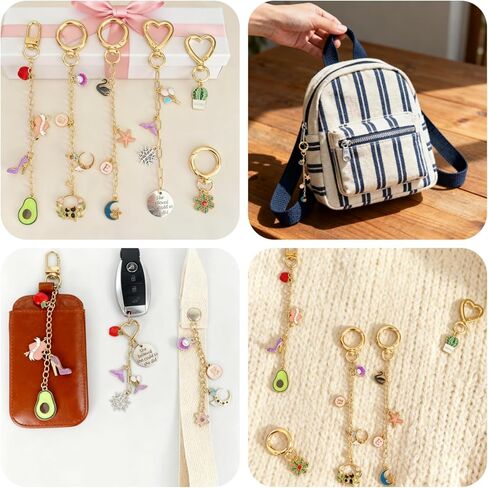 shangzhiyi 315 Piece Pendant Lip Gloss Keychain Making kit, Including 15 Keychain Clips, 20 Extension Chains, 117 Pendants, Jump Rings, CustomizeKeychains Jewelry Making Kit，Christmas Gifts in Saudi Arabia