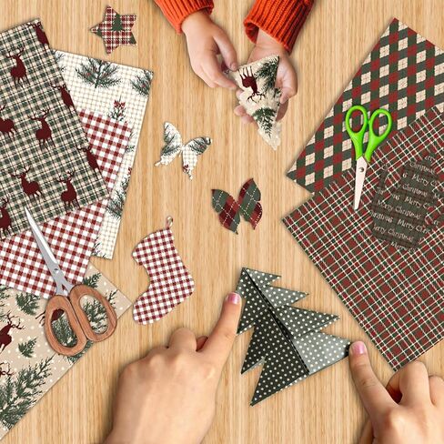 6inch Christmas Scrapbooking Paper Pad - 24 Sheets Aesthetics Patterns Designed Decoupage Material for DIY Crafts Journals Folded Card Making Origami Gift Wrapping Supplies in Saudi Arabia