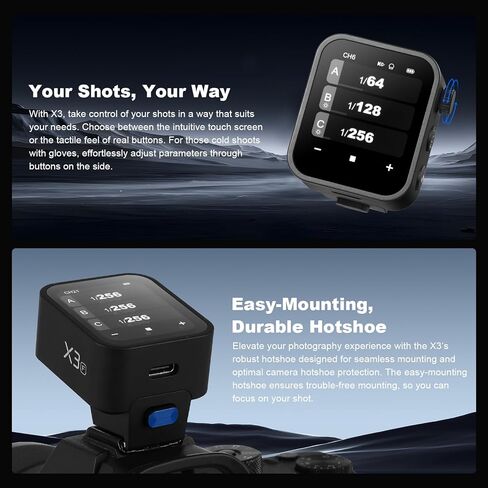 مشغل فلاش لاسلكي Godox X3N X3-N TTL لكاميرات نيكون، جهاز إرسال مشغل فلاش لاسلكي OLED TTL بشاشة تعمل باللمس، مع تحويل TCM، وضع الاستعداد 7 أيام (إصدار ترقية من Xpro-N/XproII-N/X2T-N) in Kuwait