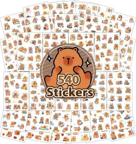 344 جهاز كمبيوتر شخصى ملصقات كابيبارا، 24 ورقة لطيف الحيوانات الأليفة ملصق الكمبيوتر المحمول ملصقات زجاجة ماء للأطفال للماء الحيوانات الشارات ملصق للبالغين المراهقين الأطفال الفصول الدراسية جوائز كابيبارا الاشياء الهدايا in Kuwait