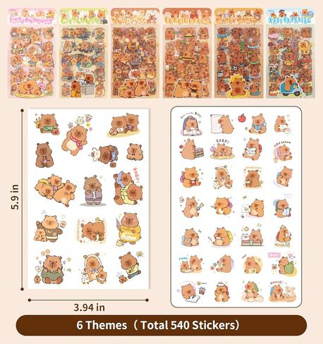 344 جهاز كمبيوتر شخصى ملصقات كابيبارا، 24 ورقة لطيف الحيوانات الأليفة ملصق الكمبيوتر المحمول ملصقات زجاجة ماء للأطفال للماء الحيوانات الشارات ملصق للبالغين المراهقين الأطفال الفصول الدراسية جوائز كابيبارا الاشياء الهدايا in Kuwait