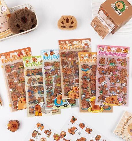 344 جهاز كمبيوتر شخصى ملصقات كابيبارا، 24 ورقة لطيف الحيوانات الأليفة ملصق الكمبيوتر المحمول ملصقات زجاجة ماء للأطفال للماء الحيوانات الشارات ملصق للبالغين المراهقين الأطفال الفصول الدراسية جوائز كابيبارا الاشياء الهدايا in Kuwait