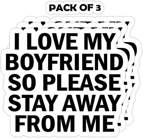 ملصق I Love My Boyfriend Stay Away From My Boyfriend، 3CT زجاجة مياه للكمبيوتر المحمول بهلوان سيارة شاحنة ممتص الصدمات للهاتف اللوحي هدية ملصق نافذة حائط (2 بوصة (صغير)) in Saudi Arabia