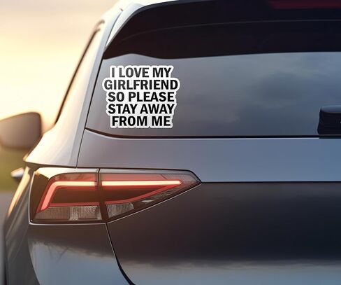 I Love my Girlfriend Stay Away From My Girlfriend Sticker, 3 CT Laptop Water Bottle Tumbler Car Truck Bumper Tablet Phone Gift Wall Window Sticker (2 Inches (Small)) in Saudi Arabia