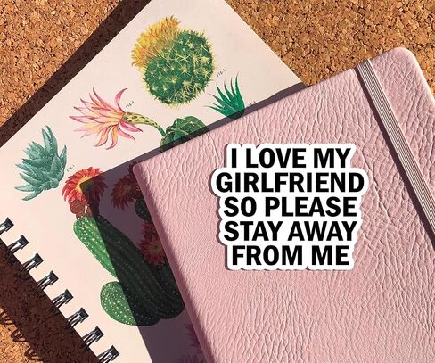 I Love my Girlfriend Stay Away From My Girlfriend Sticker, 3 CT Laptop Water Bottle Tumbler Car Truck Bumper Tablet Phone Gift Wall Window Sticker (2 Inches (Small)) in Saudi Arabia