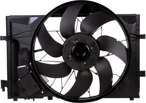BOXI 600W Engine Cooling Fan Assembly for Mercedes Benz W203 W209 C230 C240 CLK320 2035000293 - 32 Inch, Air Cooled, 12V, Nylon, 4-Pin Connector, Fits Vehicles in Saudi Arabia