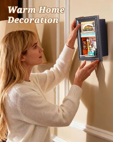 Rolife 3D Diorama Frame, Wall-Mounted Shadow Box & Dollhouse Display Case for & Christmas Decor, Unfinished Kit Beginner-Friendly Craft Kits, Christmas Memorial Gift for Families (Old Times Bookstore) in Kuwait
