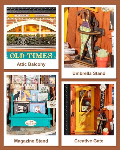 Rolife 3D Diorama Frame, Wall-Mounted Shadow Box & Dollhouse Display Case for & Christmas Decor, Unfinished Kit Beginner-Friendly Craft Kits, Christmas Memorial Gift for Families (Old Times Bookstore) in Kuwait