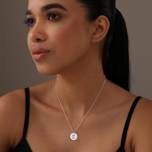 Charmsy 925 Sterling Silver Jewelry Inspiration Engraved Pendant Necklace with Cable Chain for Women Teen in Kuwait