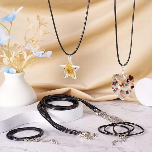 30Pcs Necklace String Rope for Jewelry Making 17.72 inch Waxed Cord Necklace with Clasp and Extender Chain for Bracelets Jewelry Making DIY Beading Supplies in Saudi Arabia