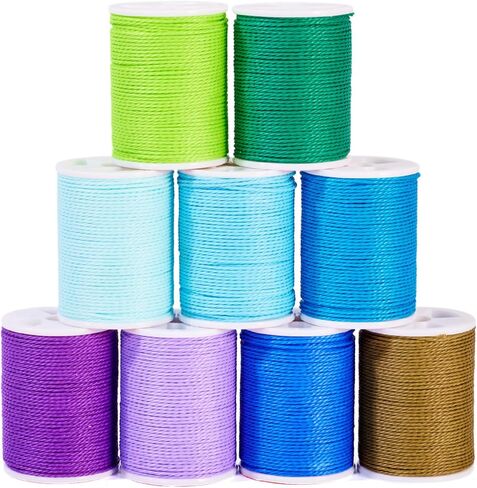 108 Yard 1mm Waxed Polyester Cords Mixed 9 Colors Macrame Twine Rope Braided Thread Beading String for Home Decor Sewing Bracelet Necklace Jewelry Making DIY Supplies in Saudi Arabia