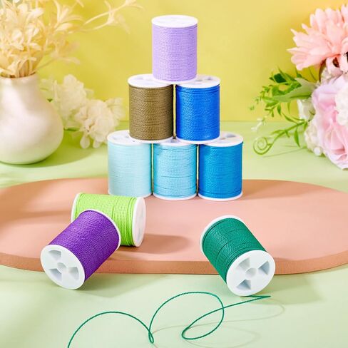 108 Yard 1mm Waxed Polyester Cords Mixed 9 Colors Macrame Twine Rope Braided Thread Beading String for Home Decor Sewing Bracelet Necklace Jewelry Making DIY Supplies in Saudi Arabia