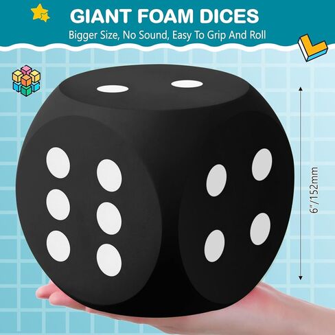 Shappy 6 Inches Foam Dice Fun Filled Large Educational Toy Kawaii Giant Dice Decorative Eva Foam Jumbo Dice Big Square Building Blocks for Board Game Nights Learning Sessions (Blue) in Saudi Arabia
