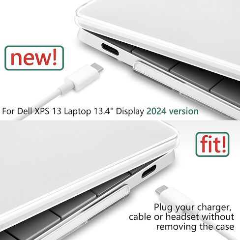 Batianda Crystal Case for Dell XPS 13 Laptop Copilot+ PC 13.4" Display 2024 Release Model 9345/9350 Lightweight Clear Hard Cover with Scratch-Resistant Protection, Easy Installation, Transparent in Saudi Arabia
