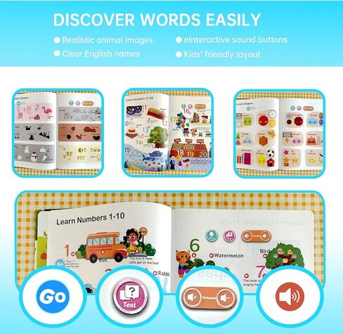 2025 Fun English Sound Book for Kids 3+ | 470+ Words & Exciting Themes | Interactive Talking Toy with Phonics, Spelling Games & Story Mode(Animal World) in Saudi Arabia