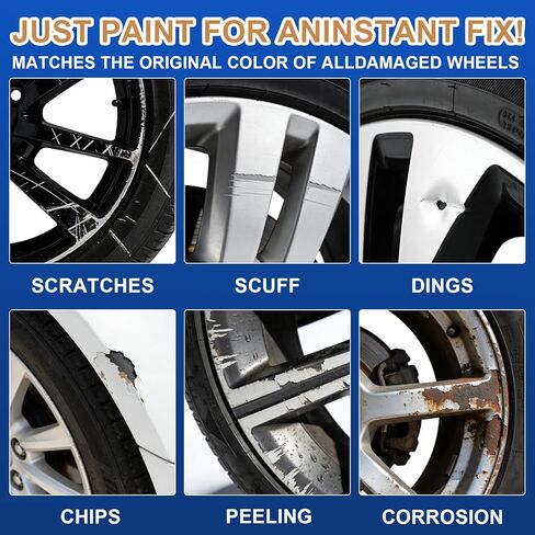ALWIWNK® 2-PACK Alloy Wheel Touch Up Paint,Long-Lasting Finish Resists UV, Heat & Corrosion,Quick-Dry Formula with Mirror Shine, Effortless Scratch Repair Kit for Curb Rash on Cars in Saudi Arabia
