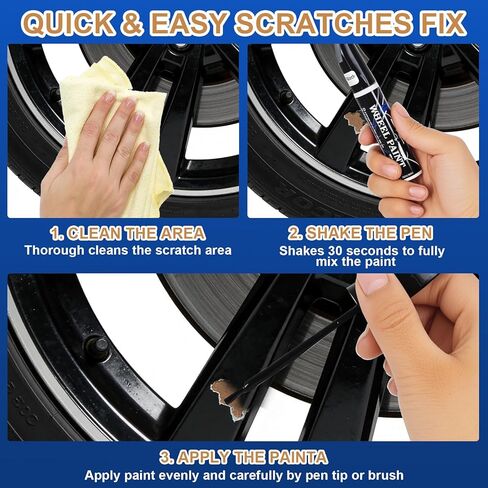ALWIWNK® 2-PACK Alloy Wheel Touch Up Paint,Long-Lasting Finish Resists UV, Heat & Corrosion,Quick-Dry Formula with Mirror Shine, Effortless Scratch Repair Kit for Curb Rash on Cars in Saudi Arabia