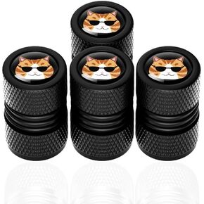 Cute Cat Paw Tire Valve Stems Cap, Tire Valve Cap Cover, Air Caps Part Car Accessories for Car Truck Motorcycle SUV Bike Car Decor with O Rubber Ring Dust-Proof Gift for Women Men, 4 Pack (Black) in Saudi Arabia