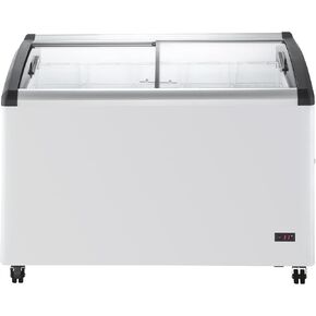 DUURA DDFC21 Commercial Mobile Ice Cream Display Chest Freezer Sub Zero Temp Curved Glass Top Frost Free Lid with 8 Wire Baskets, 71.7 Inch Wide 21.2 Cubic Feet, White in Kuwait