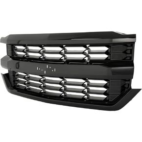 Front Grille Assembly Compatible with 2016-2019 Chevy Chevrolet Silverado 1500 Replacement for 84134049 Front Grill Plastic(ABS) Painted Black in Kuwait