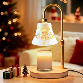 Flower Candle Warmer Lamp with Timer: 2H/4H/8H Timer Adjustable Height with 2 Bulbs - Dimmable Wax Melt Warmer for Home Decor in Kuwait