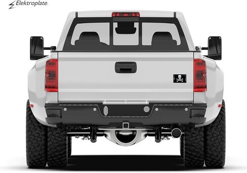 Elektroplate Exclusive Metalhead Collection Pirate Skull and Cross Bones Black Flag All Metal Emblem for Cars, Trucks, and All Auto | Universal Fit at 2.5" x 3.8" | Weatherproof in Saudi Arabia