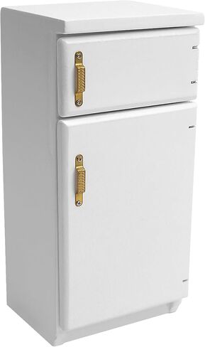 1/12 Scale Dollhouse Refrigerator Miniature Fridge Kitchen Furniture Wooden Doll House Mini Accessories Living Room Dining Decoration Modern Playhouse Decor Prop Model, White (2.4x2.1 x5.2inch) in Saudi Arabia