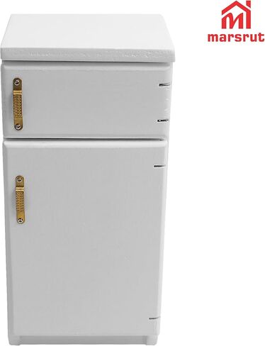 1/12 Scale Dollhouse Refrigerator Miniature Fridge Kitchen Furniture Wooden Doll House Mini Accessories Living Room Dining Decoration Modern Playhouse Decor Prop Model, White (2.4x2.1 x5.2inch) in Saudi Arabia