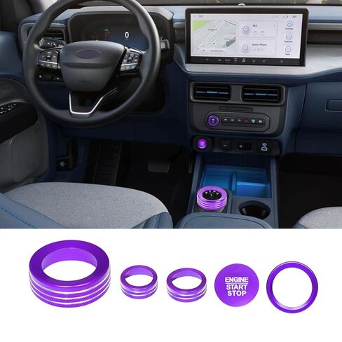for Ford Maverick 2022 2023 2024 Interior Accessories Center Consoles AC Volume Headlight Switch Knob Button Cover Trim Aluminum 7pcs (Orange, for 2022 2023 2024 Maverick) in Saudi Arabia