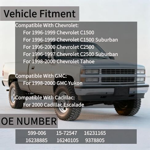 599-006 وحدة التحكم في المناخ A/C سخان لوحة تكييف الهواء متوافقة مع شيفروليه C1500 C2500 تاهو جي إم سي يوكون كاديلاك إسكاليد 1996-2000، مفتاح التحكم في سخان A/C، OE # 9378805،16231165 in Kuwait