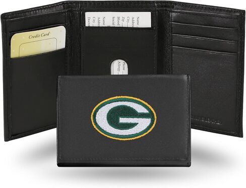 محفظة Rico Industries NFL Miami Dolphins مطرزة ثلاثية الطي من الجلد الطبيعي مقاس 3.25 بوصة × 4.25 بوصة - نحيفة in Saudi Arabia