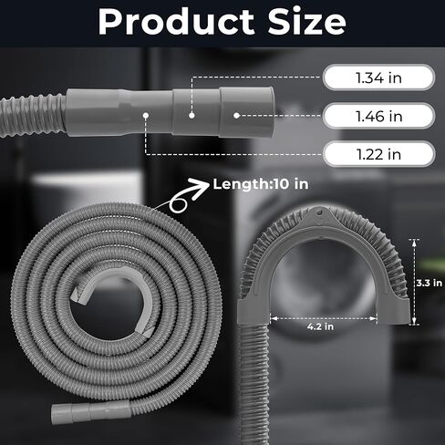 Funmit 8Ft Universal Washing Machine Drain Hose Flexible Extension Hose Fit for Most Household Washing Machines in Saudi Arabia