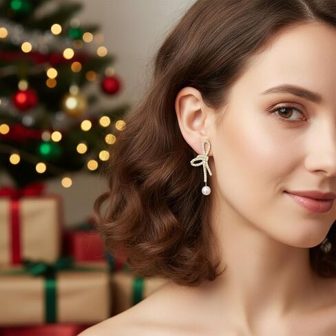 Silver Pearl Drop Earrings, Silver Dangle Earrings for Women 5mm Pearl Long Earrings Boho White Bridal Earrings Silver Statement Earrings for Prom Wedding Jewelry Birthday Gift in Kuwait