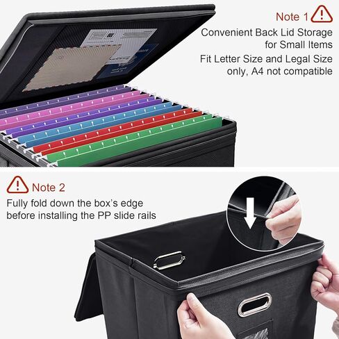 4 Pack Large File Organizer Boxes with Lids, Document Organizer Box with Mesh Pockets & Zippers for Letter/Legal Size Folders, Collapsible File Storage Box (Black, Without Folders) in Saudi Arabia