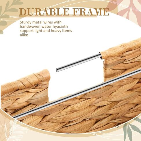 Water Hyacinth File Box Organizers Collapsible Letter Size Filing Cabinet Woven Hanging File Basket Portable Decorative Document Storage Box for Office/decor/home in Kuwait