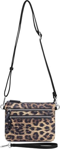 B BRENTANO Vegan Mini Multi-Zipper Crossbody Handbag Purse with Tassel Accents in Saudi Arabia