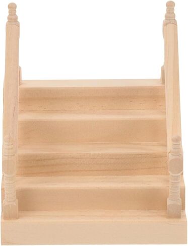 Angoily Miniature Dollhouse Staircase Desktop Ornament Simply Staircase Handrail Outside Hand Railings in Saudi Arabia