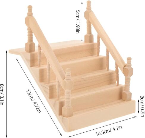 Angoily Miniature Dollhouse Staircase Desktop Ornament Simply Staircase Handrail Outside Hand Railings in Saudi Arabia