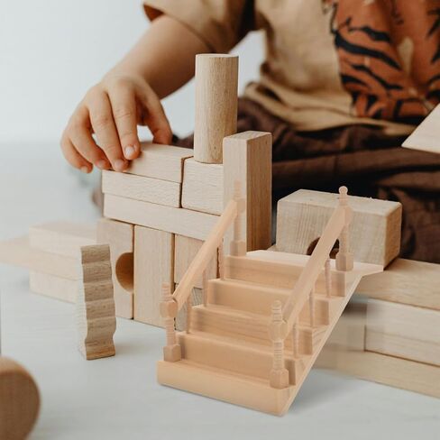 Angoily Miniature Dollhouse Staircase Desktop Ornament Simply Staircase Handrail Outside Hand Railings in Saudi Arabia