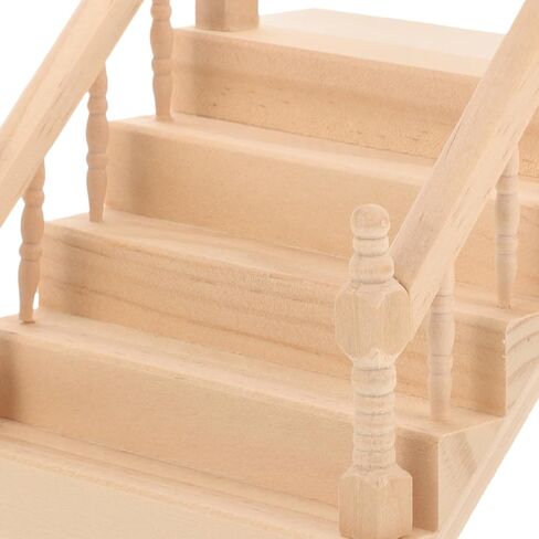 Angoily Miniature Dollhouse Staircase Desktop Ornament Simply Staircase Handrail Outside Hand Railings in Saudi Arabia