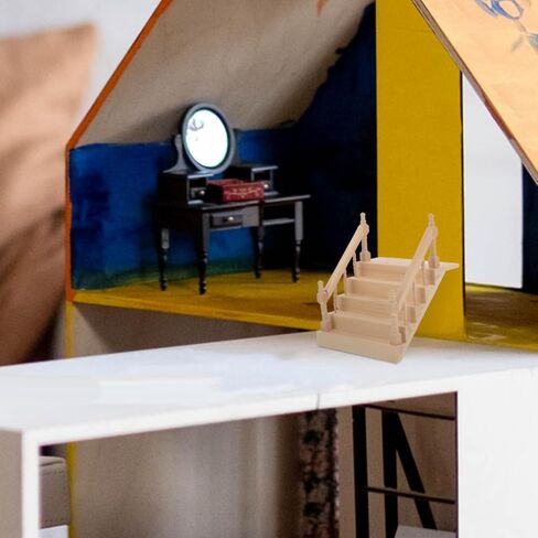 Angoily Miniature Dollhouse Staircase Desktop Ornament Simply Staircase Handrail Outside Hand Railings in Saudi Arabia