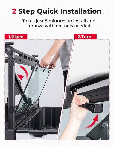 نافذة KEMIMOTO الخلفية متوافقة مع Polaris Ranger XP 1000/Crew 2017-2024، Ranger 1000/Crew 2020-2024، Polaris Ranger XP 900/Crew 2013-2019، استبدال صلب بلون الدخان الخفيف #2879013 الزجاج الأمامي الخلفي UTV in Kuwait