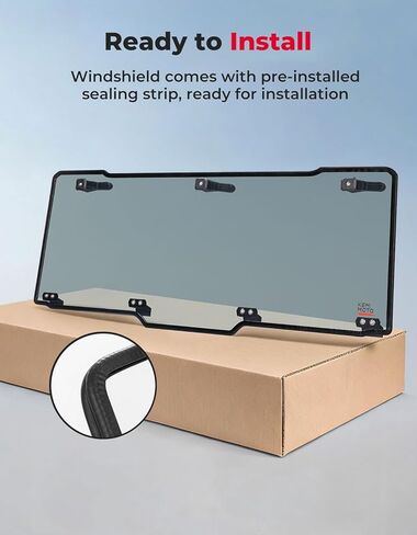 نافذة KEMIMOTO الخلفية متوافقة مع Polaris Ranger XP 1000/Crew 2017-2024، Ranger 1000/Crew 2020-2024، Polaris Ranger XP 900/Crew 2013-2019، استبدال صلب بلون الدخان الخفيف #2879013 الزجاج الأمامي الخلفي UTV in Kuwait