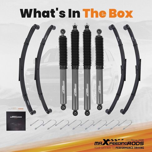 طقم رفع التعليق maxpeedingrods 2.5 بوصة لسيارة جيب رانجلر YJ 1987-1995 4WD مع صدمات ونوابض أوراق in Saudi Arabia