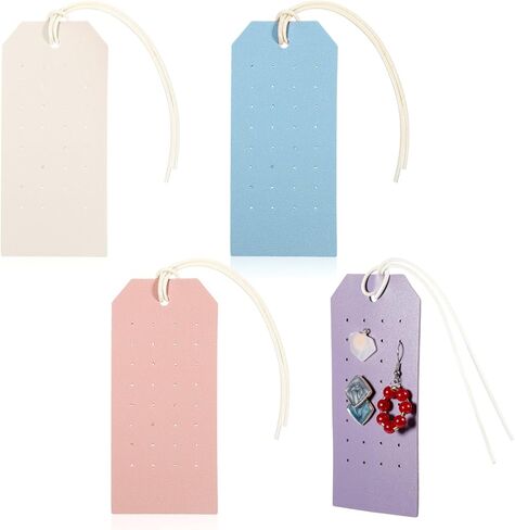 4PCS Portable Leather Earring Holders, Stud Earring Holder Card, Colors Portable Leather Earrings Holders, 1mm Hole Studs Holder, Earrings Organizer Travel for Home Travel in Saudi Arabia